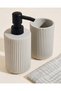 Grey Textured Bath Accessories Set (16 Piece) - 3