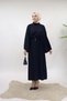 Women's Hijab Knitwear Double Set Bat Sleeve Sweater and Pleated Skirt