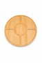 Natural Bamboo Round 360 °   Rotatable 5-Compartment Breakfast and Snack Presentation Plate Serving Stand 30 cm - 6