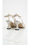 Royal Women's Heeled Shoes with Bow, Open Back, Pointed Toe, Special Design, Goblet Heel 7cm - 5
