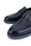 Men's Genuine Leather Navy Blue Casual Shoes - 2