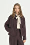 Pile Zipper Detailed Crop Jacket - Plum - 2