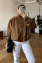 Tan Padded Suede Bomber Jacket - 5180