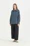 Soft Quilted Jacket with Hidden Zipper - Indigo