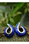 Enamel earrings - blue - - 2