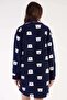Women's Polar Fleece Long Sleeve Dress Navy Blue - 4