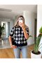 Women's Polo Collar Diamond Patterned Sweater - 3