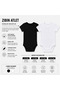 3-Piece Children's Half Sleeve Bodysuit 90% Cotton 10% Elastane Hooked Bottom Closure Black White 4-12 Years - 3
