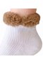 Special Plush Bowknot Rubber Detail, Perfumed, Soft Washable Lycra Combed Cotton Booties, White - 3