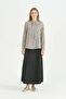 Tencel Shirt with Tie Collar - Gray