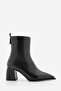 Women's Pointed Toe Thick Heeled Boots Ersey Black - 3