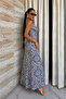 Ethnic Pattern Detailed Women's Rope Strap V-Neck Long Summer Stylish Dress - 4