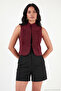 Hakim Collar Lined Button Detailed Napoleon Vest Women's Vest 611Yl151 - 3