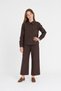 Girl's Floral Appliqué Linen-Look Shirt and Trousers Two-Piece Set