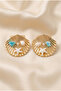 Gold Oyster White Starfish and Pearl Detailed Earrings
