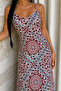 Ethnic Pattern Detailed Women's Rope Strap V-Neck Long Summer Stylish Dress - 2