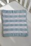80X80 Cm, Hand-Knitted, Blue-White, Cotton Baby Blanket - 2