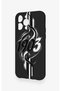 iPhone 13 Pro Max Compatible Black and White Ivy Pattern Silicone Case - 4