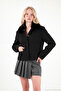 Cotton Detachable Fur Collar Detailed Cashmere Coat Women's Coat 6811149 - 4