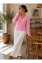 Women's Full Beardy Furry V-Neck 4-Button Stylish Knitwear Jacket Cardigan - 4