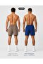 Men's 2-Piece Training Shorts Set |   2-in-1 Coffee Shorts with Inner Tights + Blue Training Dept. Sports Shorts - 2
