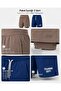 Men's 2-Piece Training Shorts Set |   2-in-1 Coffee Shorts with Inner Tights + Blue Training Dept. Sports Shorts - 3