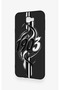 Samsung J7 Prime Compatible Black and White Ivy Patterned Silicone Case - 3