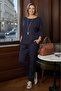 Navy Blue Lucky Pants Blouse Set - 2