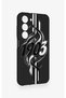 Samsung S23 Compatible Black and White Ivy Patterned Silicone Case - 3
