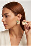 Gold Oyster White Starfish and Pearl Detailed Earrings - 2