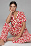 Women's Short Sleeve Comfort Red Pajama Set 4725 - 4
