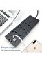 شريط طاقة عالمي متعدد المنافذ، محول حائط بـ 6 منافذ عالمية و 4 منافذ USB - 4