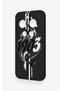 Mi 17 Ultra Compatible Black and White Ivy Patterned Silicone Case - 4