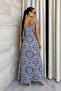Ethnic Pattern Detailed Women's Rope Strap V-Neck Long Summer Stylish Dress - 3