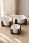 3-Piece Ceramic Presentation Bowl Set with Wooden Stand, Sauce Bowl and Salad Plate Set 14-12-10 cm - 2
