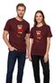 Kayakçı Winter Teddy Bear Printed Claret Red T-Shirt 100% Cotton Comfortable Fit