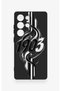 Samsung S25 Ultra Compatible Black and White Ivy Patterned Silicone Case - 2