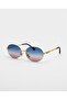 Hera Blue Gradient Dual Color Small Frameless Glass Cut Sunglasses (Suitable for Users with Small Faces) - 4
