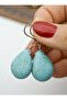 Turquoise Stone Earrings - Multicolor - - 2