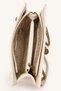 Quilted Embroidered Chain and Folding Lock Detailed Women's Large Stylish Shoulder Bag Cream - 4