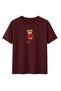 Kayakçı Winter Teddy Bear Printed Claret Red T-Shirt 100% Cotton Comfortable Fit - 2