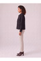 Women's Black Cotton Lycra Jacket with Snap Pocket Detail - 2