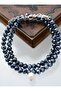 Pearl and Crystal Bracelet or Choker Necklace - Gray - - 2