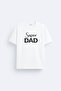 Super Dad Dad Printed Crew Neck White T-Shirt T-Shirt