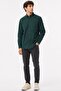 Men's Regular Fit Button-Down Collar Linen Shirt Yellow Men's Button-Down Collar Cotton Shirt Green - 4