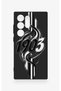 Samsung S24 Ultra Compatible Black and White Ivy Patterned Silicone Case - 2