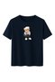 Hat Street Style Teddy Bear Printed Navy Blue T-Shirt 100% Cotton Comfortable Fit - 2