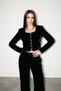 Black Velvet Jacket with Button Detail - 3