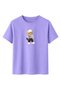 Hat Street Style Teddy Bear Printed Lilac T-Shirt 100% Cotton Comfortable Fit - 2