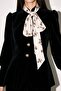 Black Judge Collar Buttoned Velvet Jacket - 3
